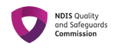 A purple and pink logo for the ndis.