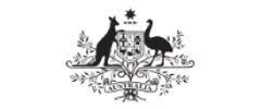 A black and white image of an australian coat of arms.