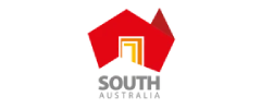 A red and yellow logo of south australia.